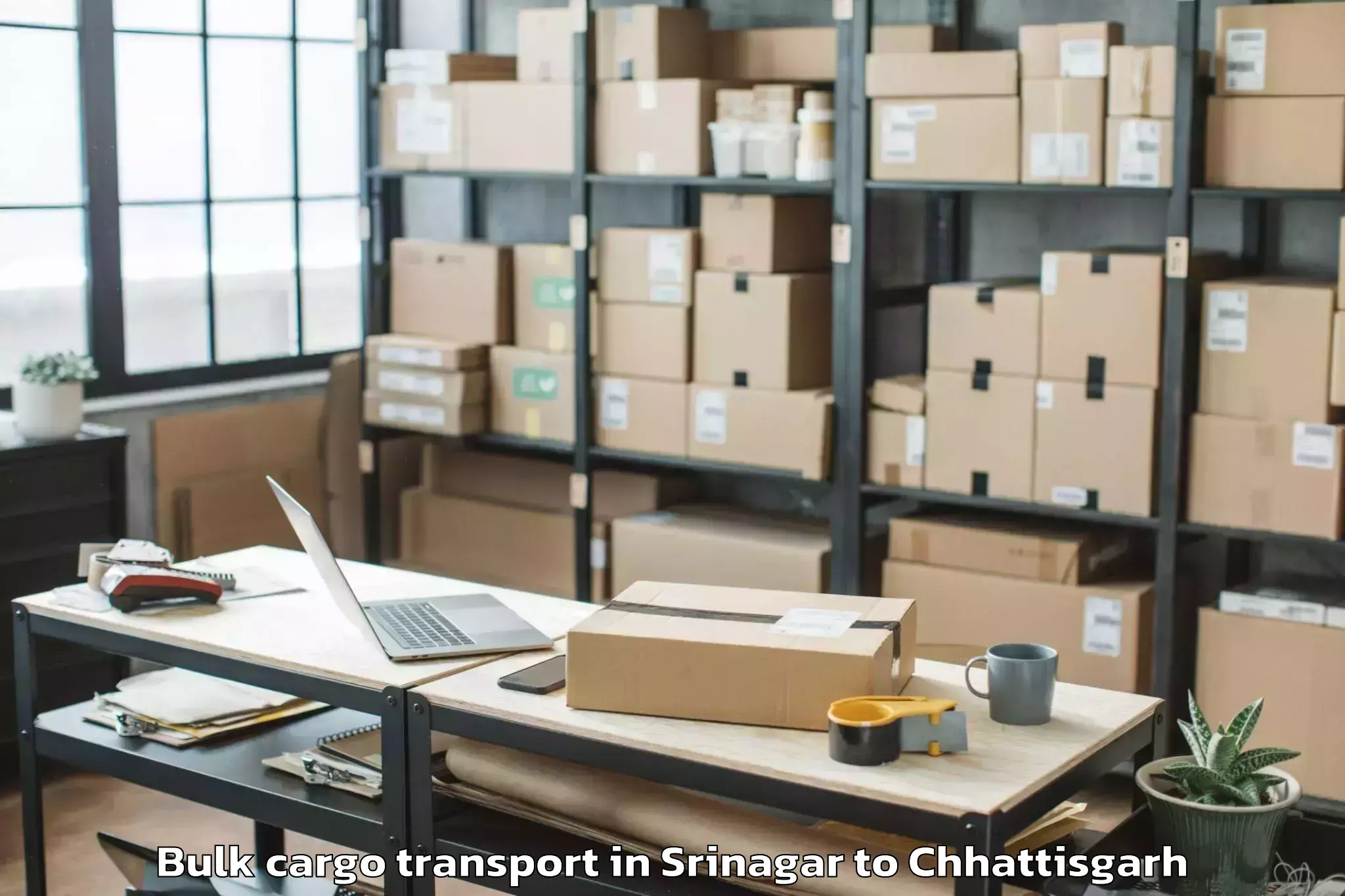 Hassle-Free Srinagar to Pendra Bulk Cargo Transport